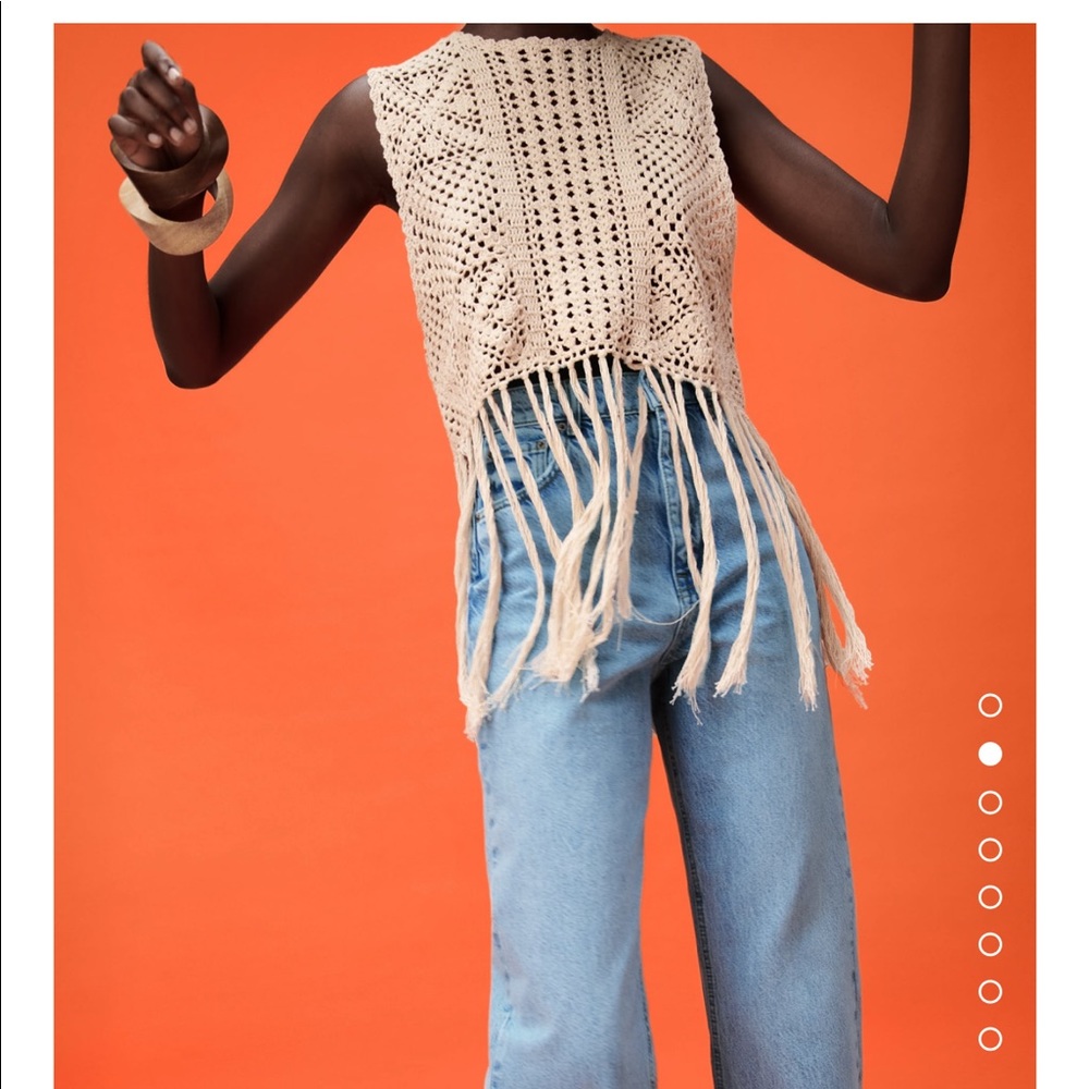 Zara crocheted top bloggers fav NWT